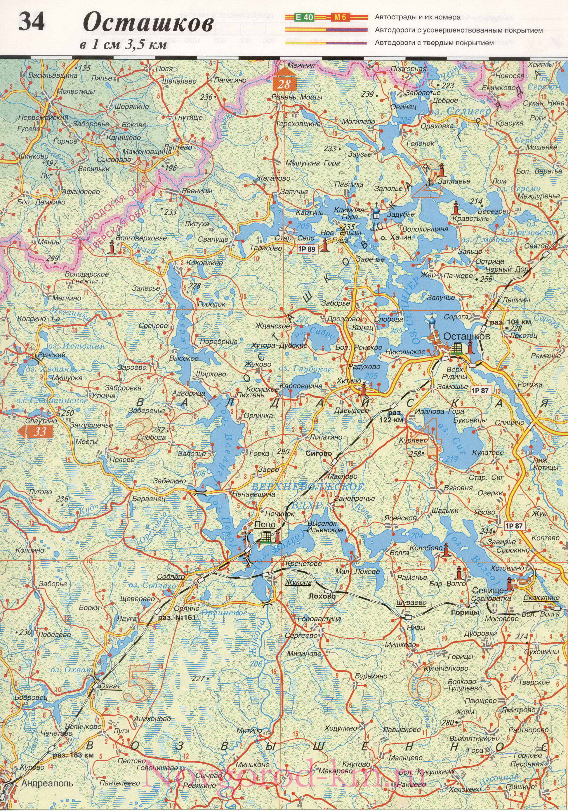 Новгородская область карта дорог. Подробная карта Новгородской области масштаба 1см:3,5км, C3 - 