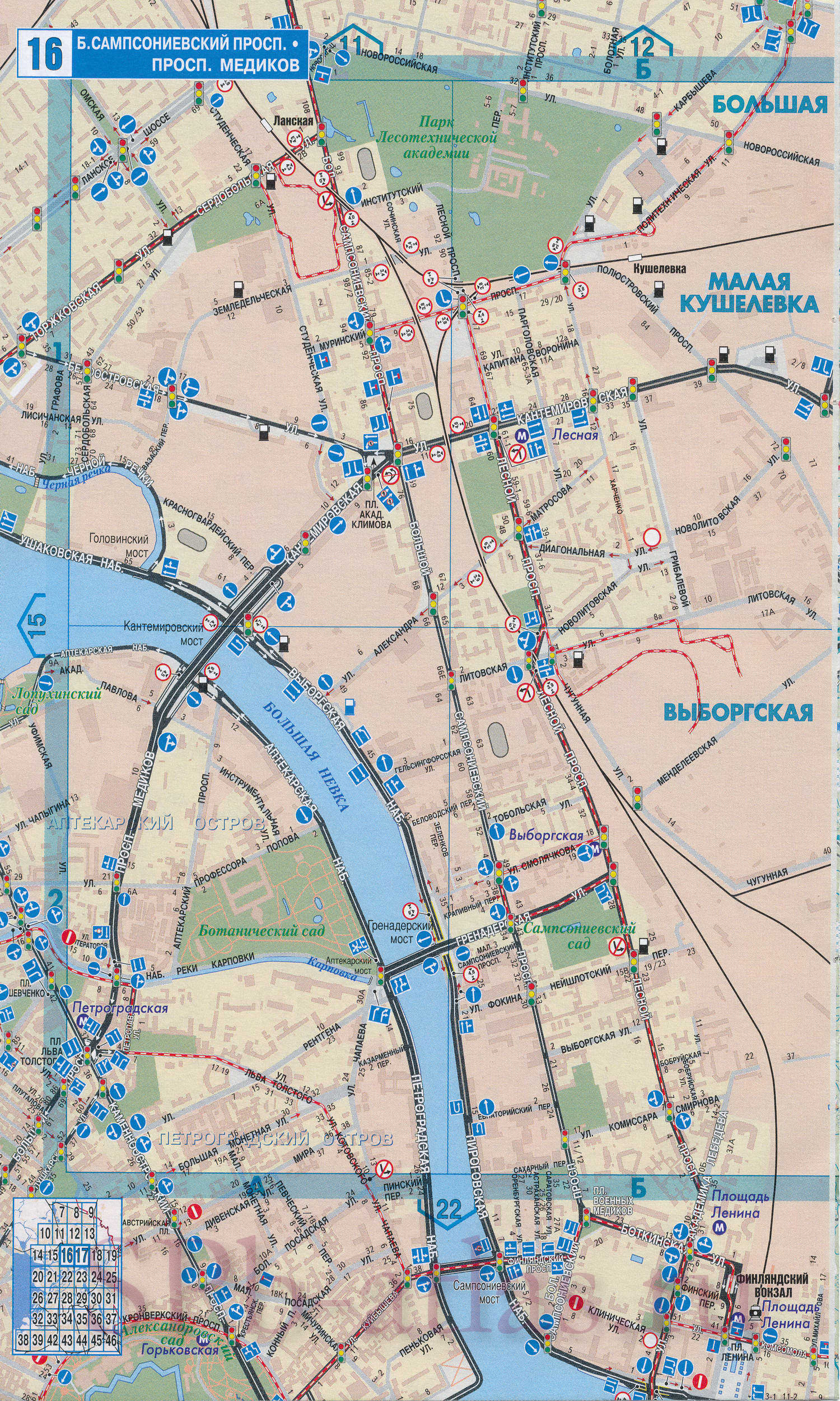 Карта Санкт-Петербурга. Карта улиц Санкт-Петербурга с номерами домов. Подробная крупномасштабная карта улиц города Санкт-Петербург, C0 - 