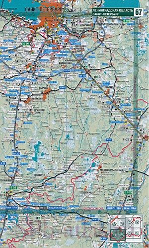 Карта Санкт-Петербурга и области. Подробная карта дорог Санкт-Петербурга и области, B1 - 